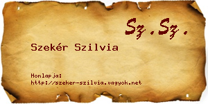 Szekér Szilvia névjegykártya