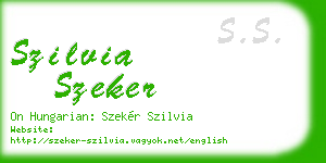szilvia szeker business card